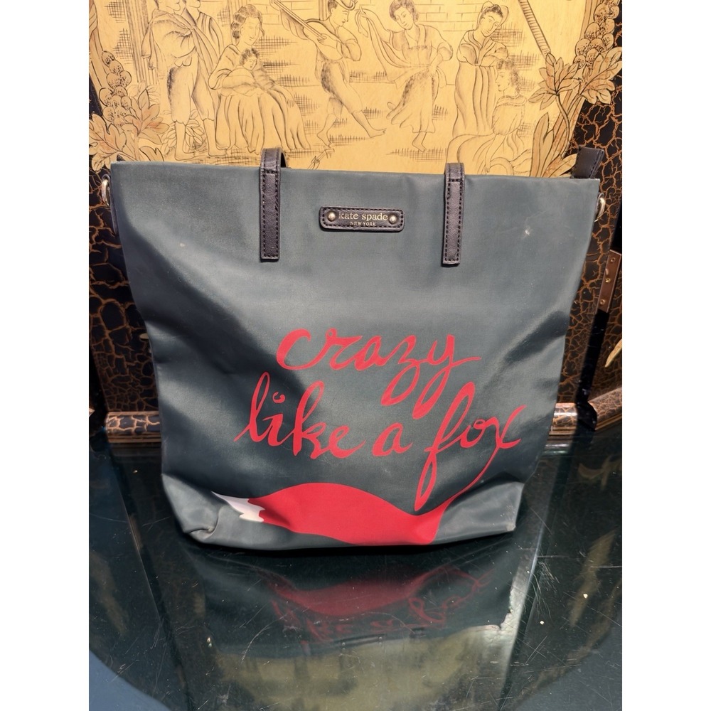 Kate Spade Blaze A Trail Crazy Like A Fox Tote Green WKRU3890 Large Bag
